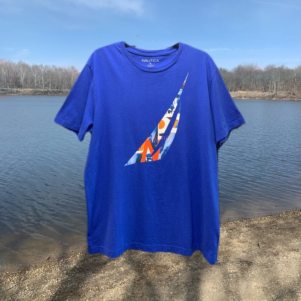 Nautica Blue Collage Logo print T-shirt